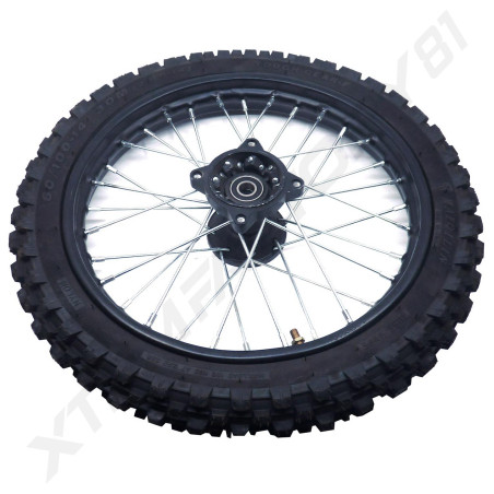 ROUE AVANT 14' 60/100-14 JANTE NOIRE MOYEU NOIR DIRT BIKE