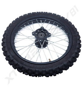 ROUE AVANT 14' 60/100-14 JANTE NOIRE MOYEU NOIR DIRT BIKE