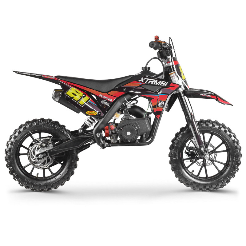 Mini moto 49cc pour enfant MX STORM Rouge