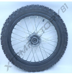 ROUE AVANT 14' 60/100-14 MOYEU GRIS JANTE NOIRE ENTRAXE 100MM RLMT D14MM DIRT BIKE