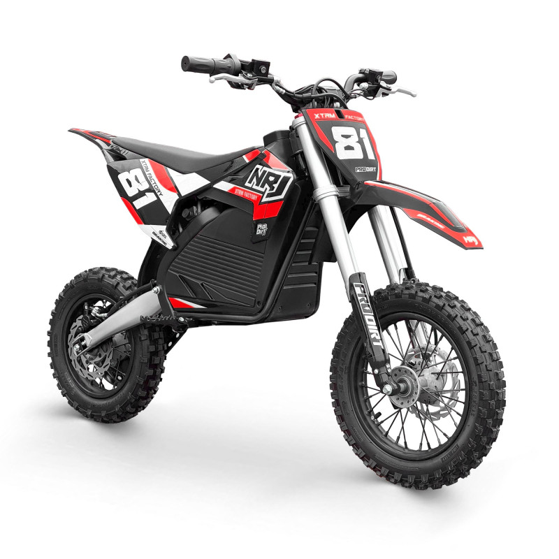 Dirtbike électrique pour enfant 1000 Watts lithium NRJ 1000 12/10 Rouge