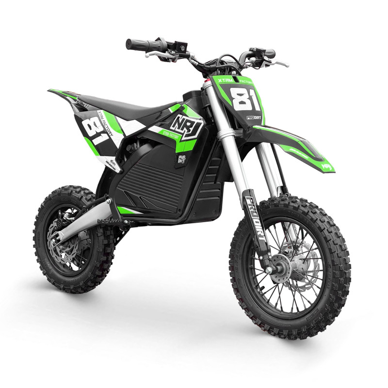 Dirtbike électrique enfant NRJ 1000W 12/10 Vert