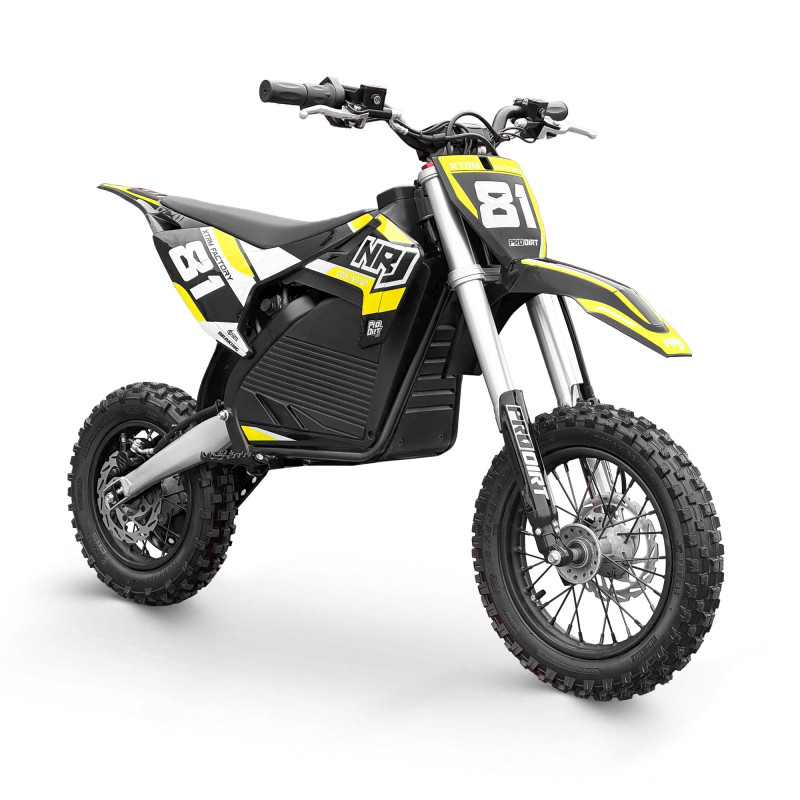 Dirt bike enfant électrique NRJ 1000W 12/10 Jaune