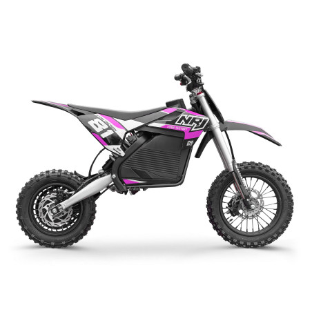 Dirt bike enfant électrique lithium 1000W NRJ 12/10 Rose