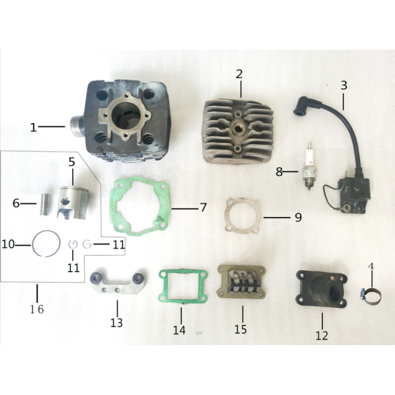 Pièces détachées - DIRT BIKE KAYO KT50 - Haut moteur