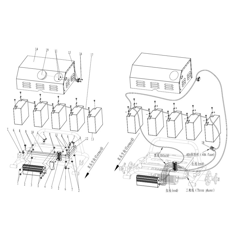 Pièces détachées - BUGGY PANTHER ELEC 2000W - BATTERIES