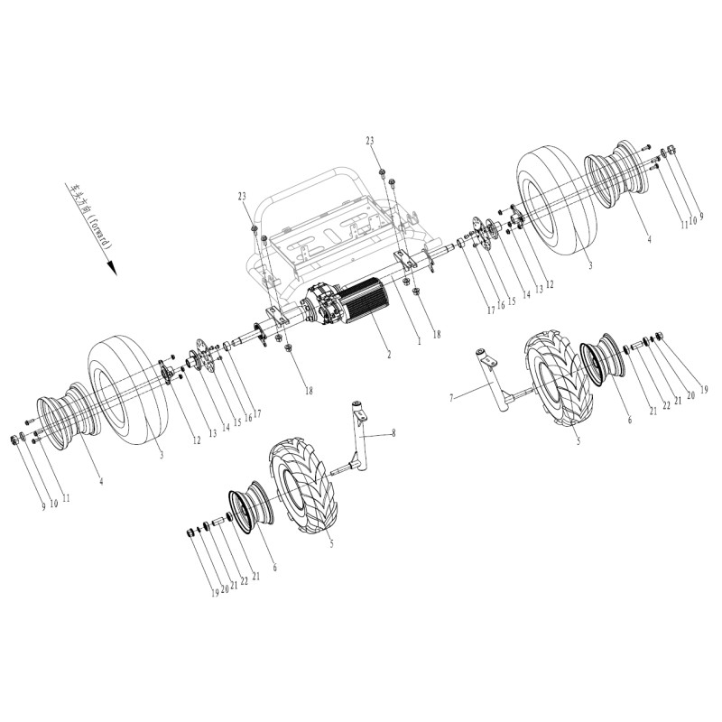 Pièces détachées - BUGGY PANTHER ELEC 2000W - MOTEUR / TRAINS ROULANTS