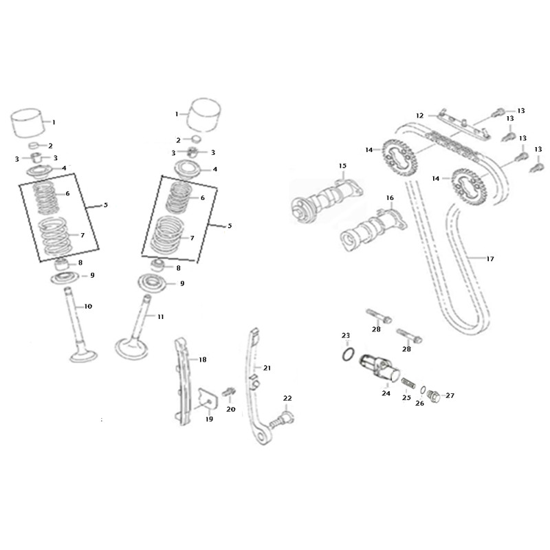 Pièces détachées - QUAD KAYO A300 - SOUPAPES / ARBRE A CAMES