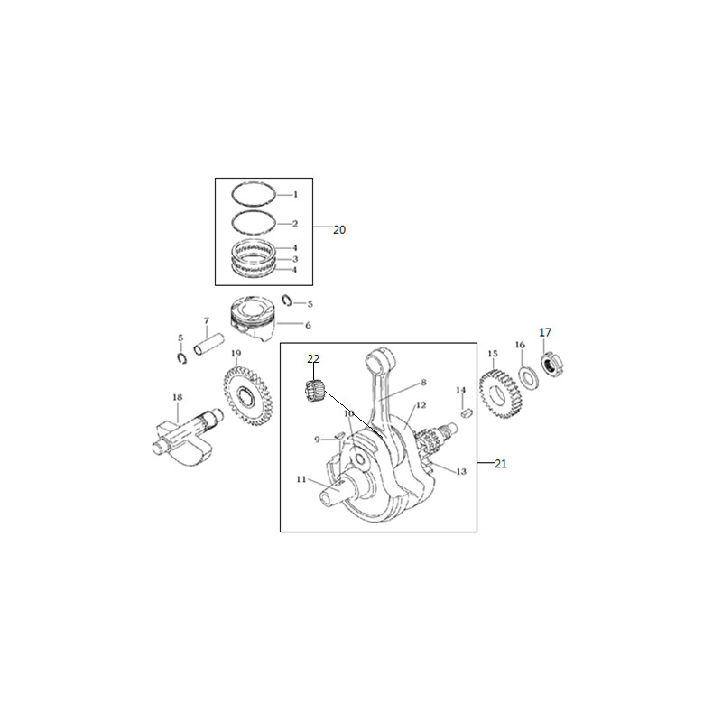 Pièces détachées - QUAD KAYO A300 - PISTON / EMBIELLAGE