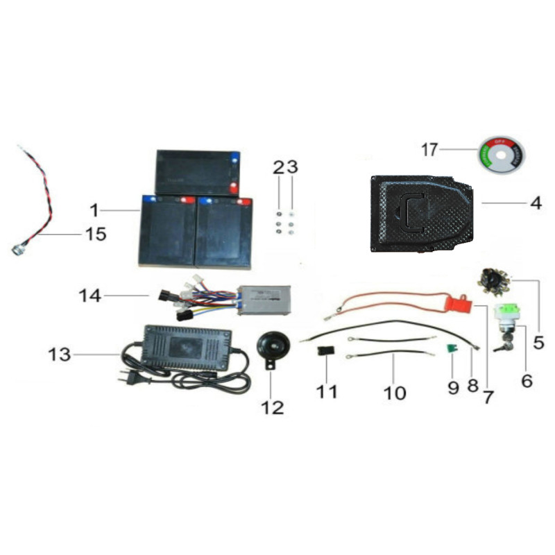 Pièces détachées - POCKET QUAD MINI BAZOU 1000W 2024 - PARTIE ELECTRIQUE