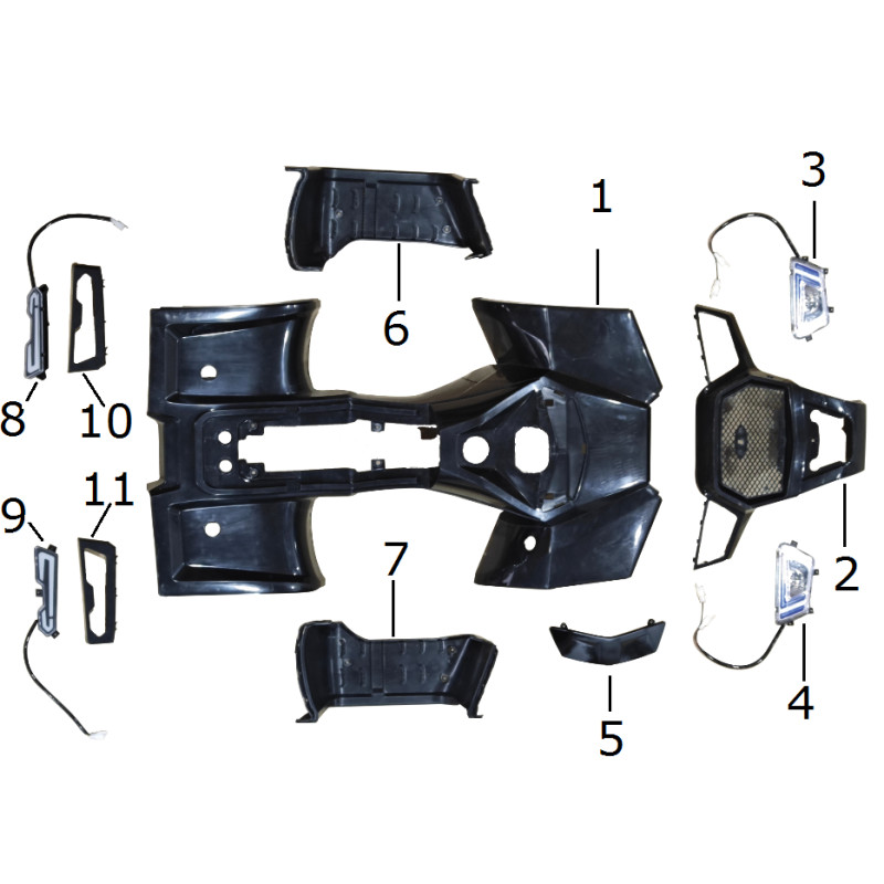 Pièces détachées - POCKET QUAD MINI BAZOU 50cc 2024 - CARENAGES