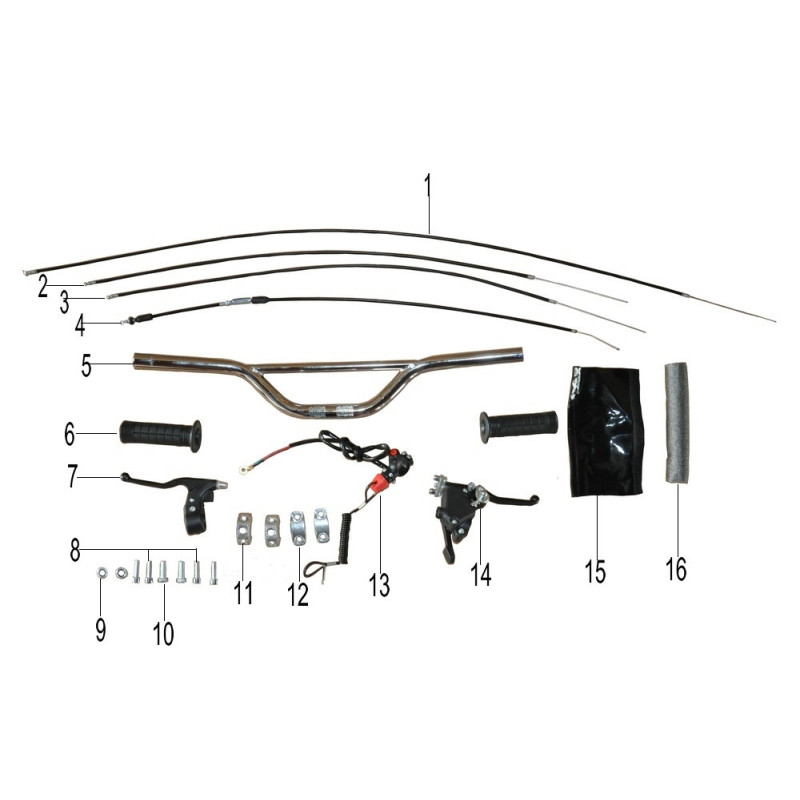 Pièces détachées - POCKET QUAD MINI BAZOU 50cc 2024 - GUIDON