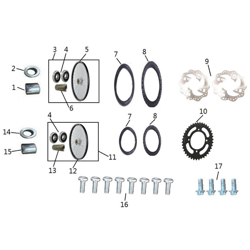 Pièces détachées - MINI CROSS MX60 BLACK - Roues