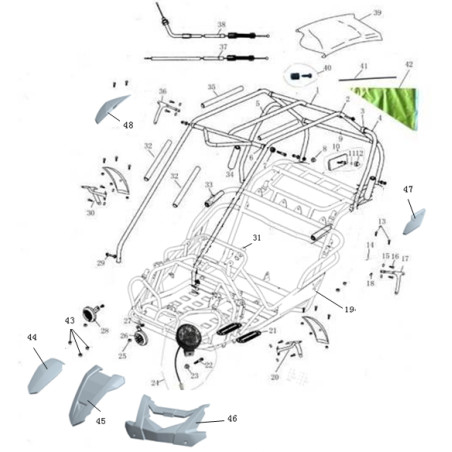 Pièces détachées - BUGGY 212CC BLAZER - Chassis et carénage